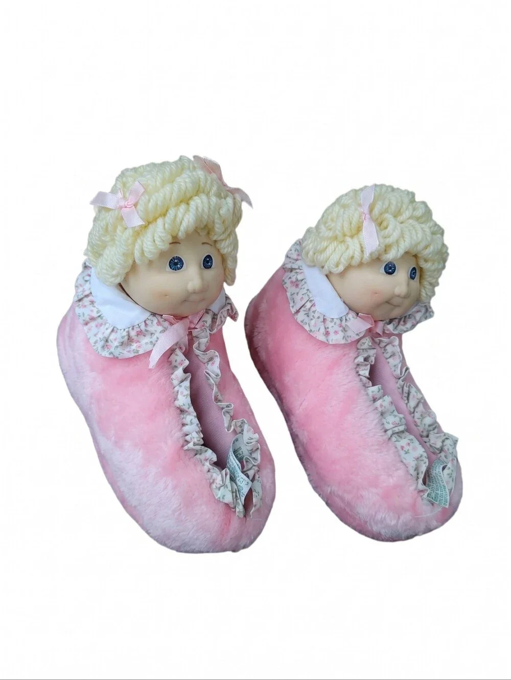 Vintage Rare 1984 Plush Cabbage Patch Slippers in Light Pink